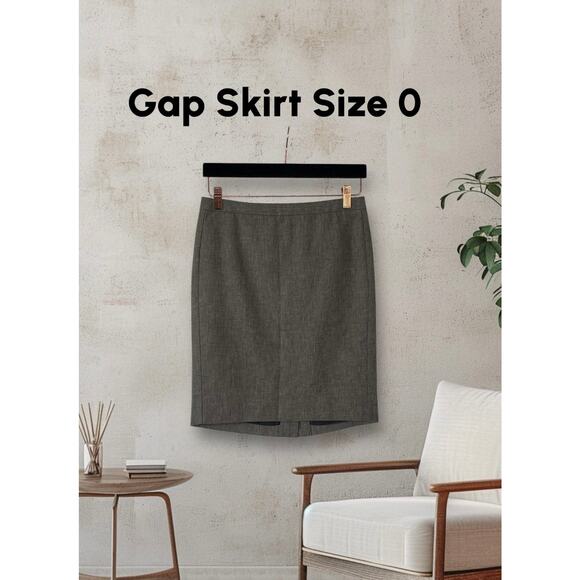 Gap Straight Pencil Skirt Wool Cotton Size 0 - Picture 1 of 7